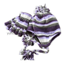 Kundenspezifische Dame Knitting Winter Warm gedruckt Polar Fleece Set